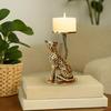 Aluminium Jaguar Pillar Candle Holder for Home Decor | Tabletop Showpiece for Gifting - Gold (Candle Not Included)