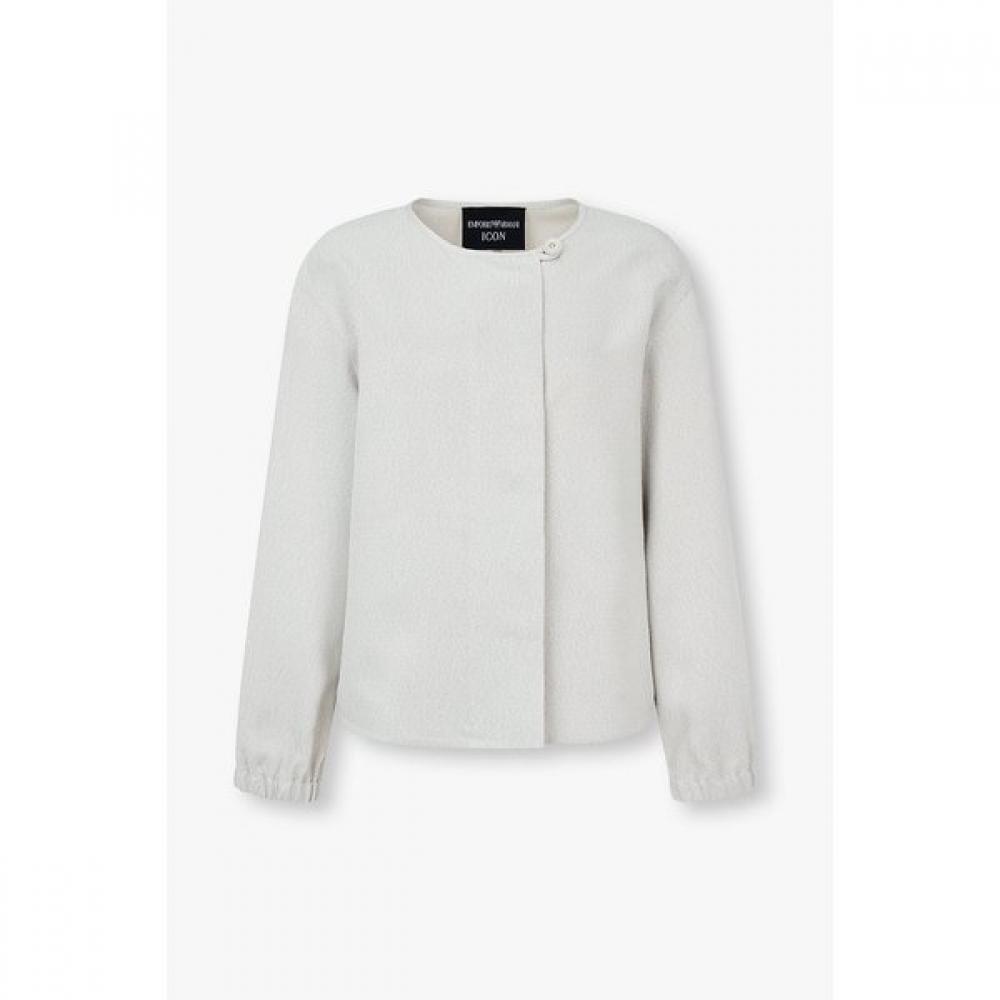 Emporio Armani Women Micro Pattern Round Neck Jacket A526102512
