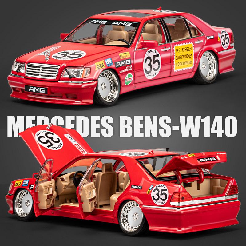 1:24 Mercedes Benz S W140 320SEL Модифицированная Версия Легкосплавный Гоночный Автомобиль Литая Модель Симуляция Коллекция Декоративные Подарки Для Мальчиков