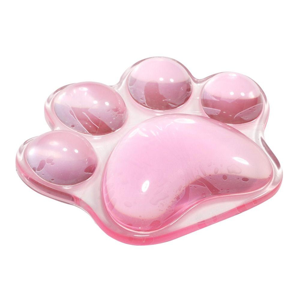 Transparent Cute Cat's Paw Shaped Mouse Pad Wrist Guard Non Slip Protection Hand Support Desktop Laptop Mouse Pad Wrist Rest