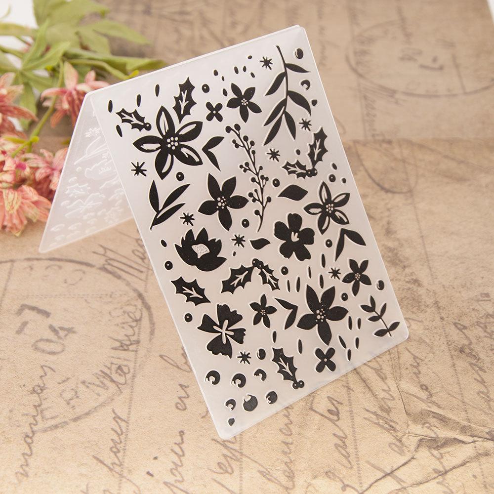 Цветочная лоза Пластиковые папки для тиснения Шаблоны Штампы Трафарет Лист Снежинка Пузырь Точка Рамка