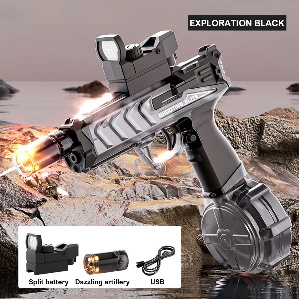 Боевые электрические водяные пистолеты, Водяной пистолет с крутой подсветкой и дымовым эффектом, Большая емкость, Водяные пистолеты для лета, Игрушка для пляжа на открытом воздухе для взрослых