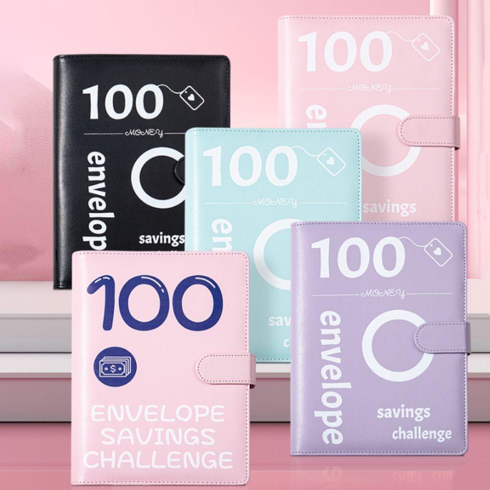 Кольцо из нержавеющей стали 100Envelope Challenge Папка-переплет из искусственной кожи Money Saving Папка-переплет Worker