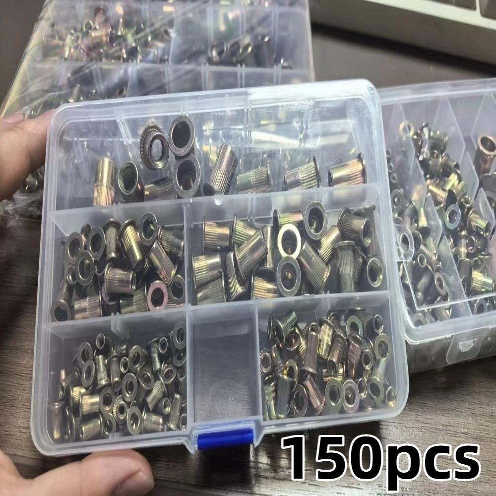 Carbon Steel Threaded Rivet Nut Kit Nut Set Manual Riveter Riveting Tool Rivet Nut Tool  Manual Use