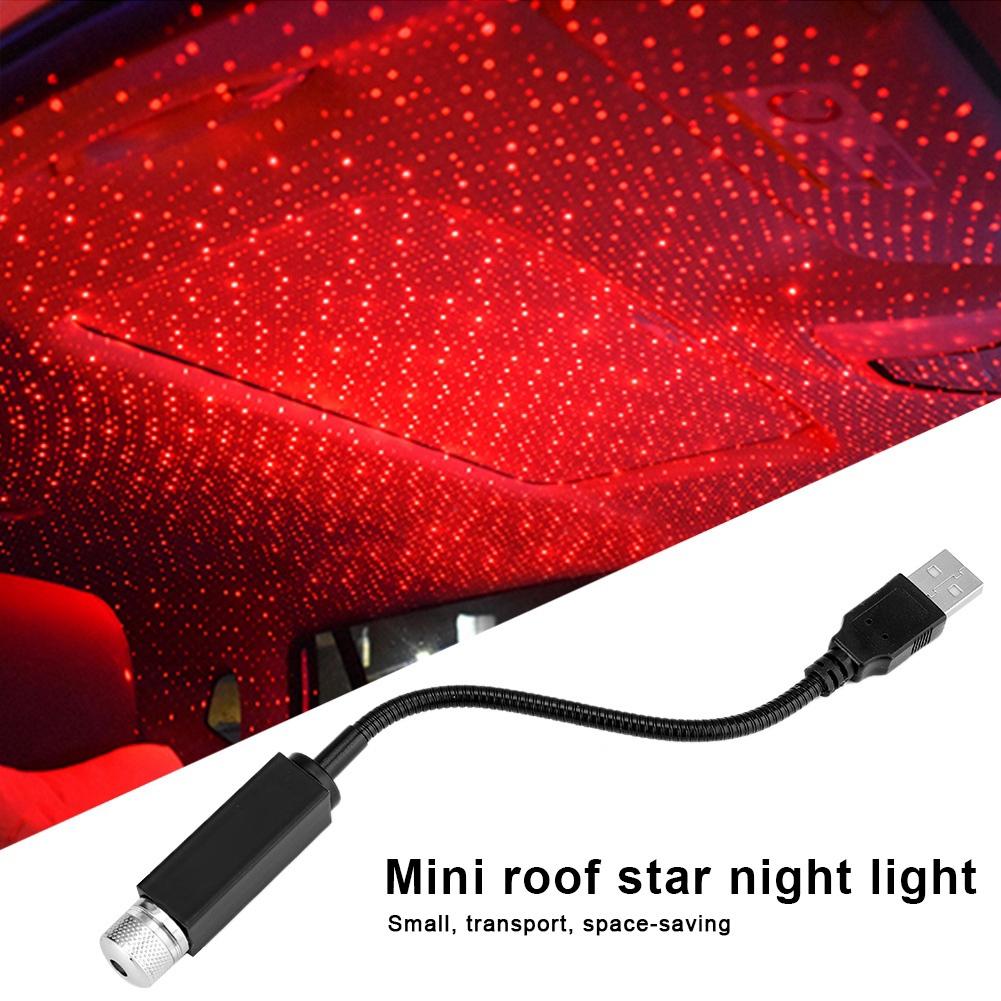 Мини USB светодиодный автомобильный атмосферный проектор потолочный звездный красный свет лампы