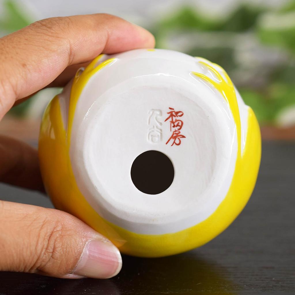 Лягушка орнамент Кутани изделия счастливая лягушка желтая глазурь керамика талисман удачи фэн-шуй предмет