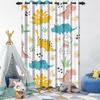 Cartoon Pattern Blackout Curtains 2Pcs Educational Fun Design For Children'S Room Living Room Bedroom Window Decor Grommet Top