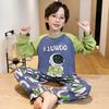 Boys Cotton Pajama Set Long Sleeve Hooded Sleepwear Kids Teens Fall Winter Comfortable Home Wear
