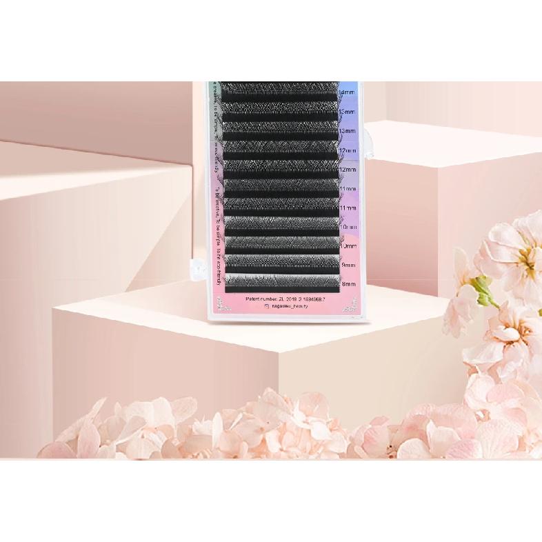 NAGARAKU L M LU Curl Y Shape Eyelash Extension Black Dark Brown Premium Soft Mink Natural False Lashes Makeup Mesh 4D YY Lashes
