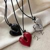 Винтажное ожерелье-чокер из сплава с неровным кулоном в виде сердца для женщин, эстетичное длинное ожерелье-свитер с подвеской, модная бижутерия в виде сердца, подарки для вечеринок