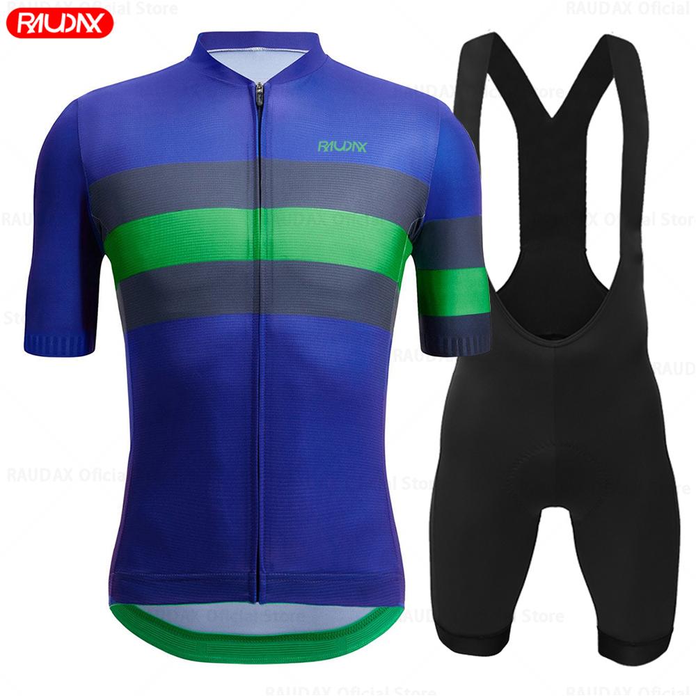 Raudax Cycling Jersey Set Sports Team Summer Youth MTB Bike Cycling Clothing Maillot Ropa Ciclismo Uniform Kit Top Shirts