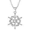 Skeleton Time Gear Wheel Skull Pendants for Necklace Real 925 Sterling Silver CZ Necklaces Castle Pendant Jewelry for Women Fashion Halloween Gift