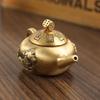 Tang Teng Brass Handle Pot: Ma La Yuan Bao Decompression Ornament for Desktop Office