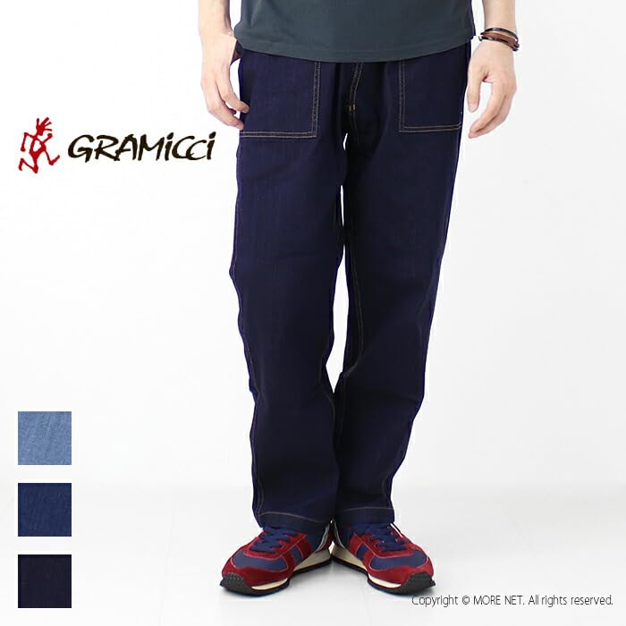Брюки Gramicci Stretch Denim Loose Tapered Ridge | Брюки из эластичного денима свободного кроя зауженные к низу, размер S: Темный Подержанный