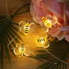 1pc 10/20/30 LED Cute Bee String Lights Garden Fairy Lights Battery Powered For Outdoor Indoor Home Party Holiday Gift Decor