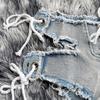 Женские винтажные джинсовые шорты с низкой талией, узкие полые шорты, модная уличная одежда