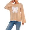 Three-dimensional Lace Bow Patchwork Autumn and Winter Loose, Comfortable and Casual Solid Color Long-sleeved Top with Round Neck