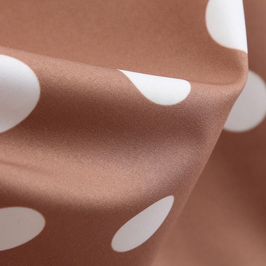 GMXIA Женское платье без рукавов с принтом в горошек, с узким вырезом и черным поясом в стиле винтажной Herben