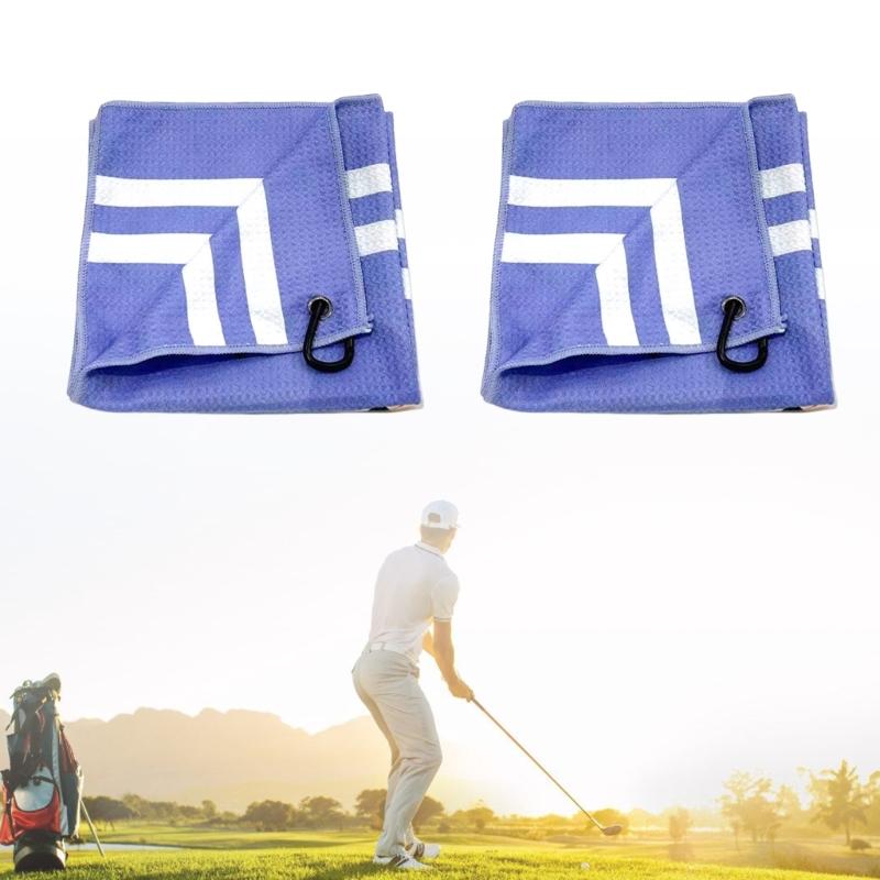 Water-Absorption Cloth Golfs Club Head Wipe Cloth Cleaner Wipe Cloth Microfiber Golfs Cleaning Towel with Buckles Hook