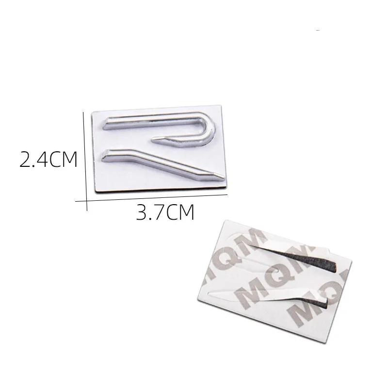 YKPSC1 New R Emblem Car Metal Body Tail Trunk Sticker Accessories For VW GTI Rline Polo Golf MK8 Touareg Passat Magotan CC