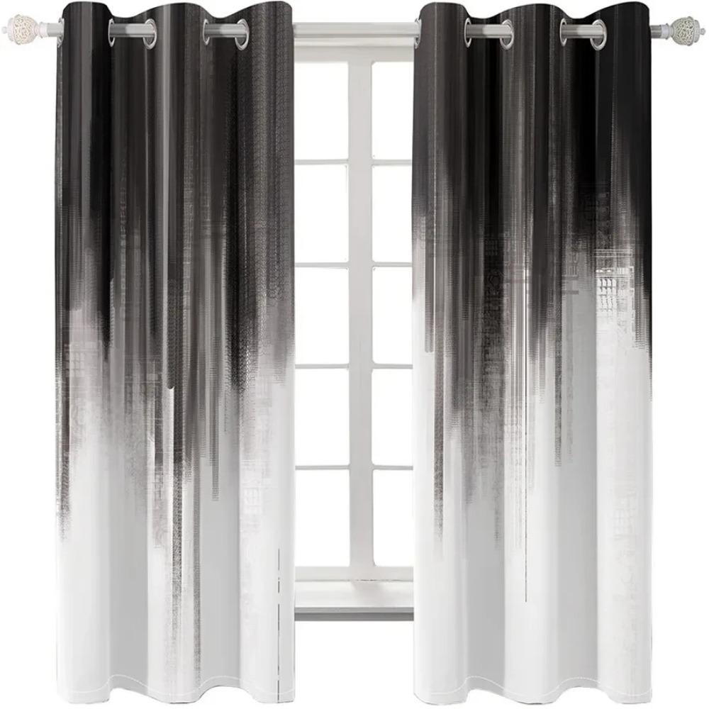 Modern Simple Elegance Shape Hall High Shading Curtains Japanese Style Thick Blackout Living Room Drape Bedroom Curtain New