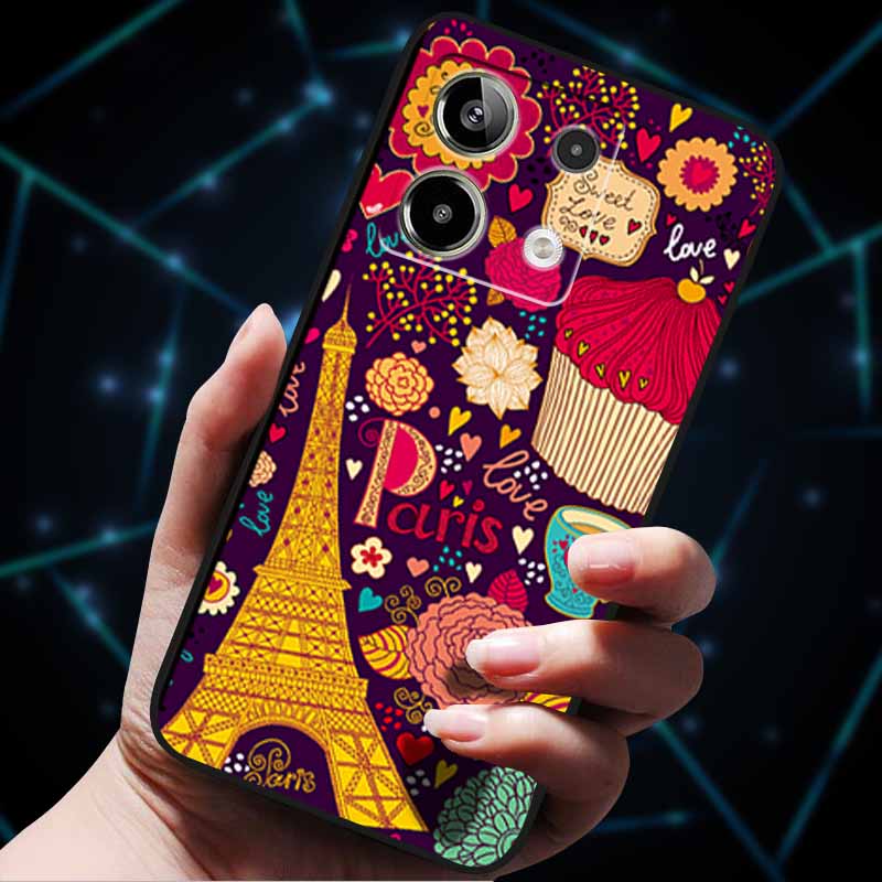3D Цветочные тисненые чехлы для Redmi Note 13 Чехол Note13Pro 5G Мягкие силиконовые чехлы для телефона для Redmi Note 13 Pro Plus Задняя крышка Сумка