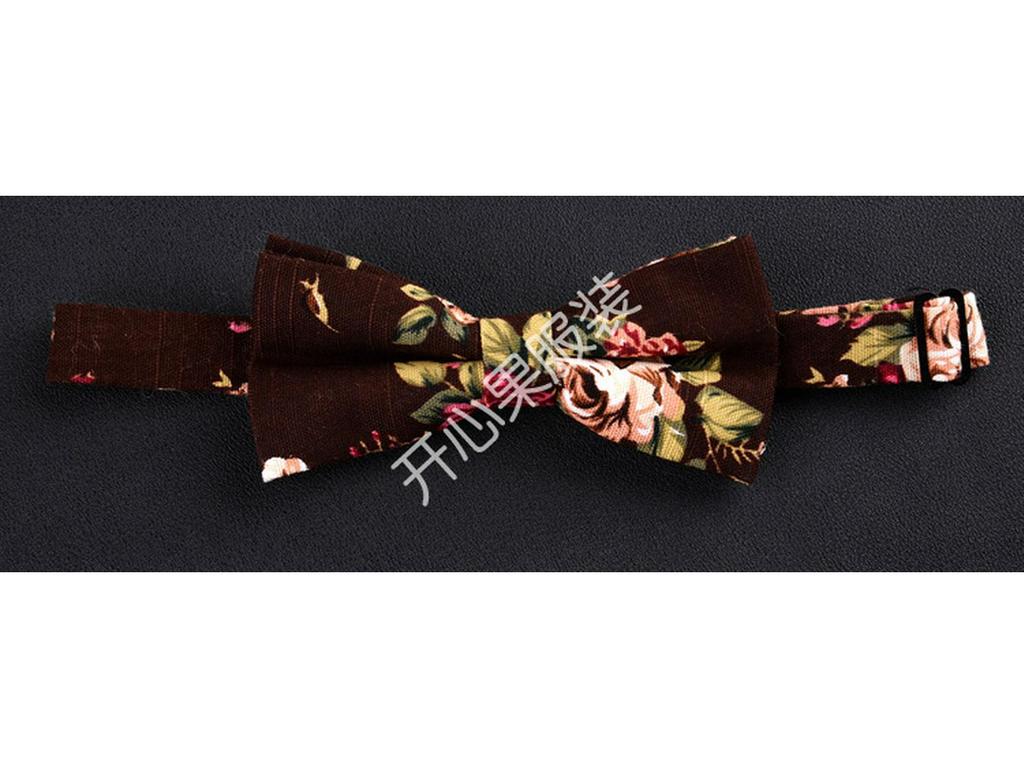 Мужской галстук-бабочка Slim Fit с цветочным ретро-принтом из хлопка и льна - Унисекс, в гонконгском стиле, для свадеб и повседневной рабочей одежды