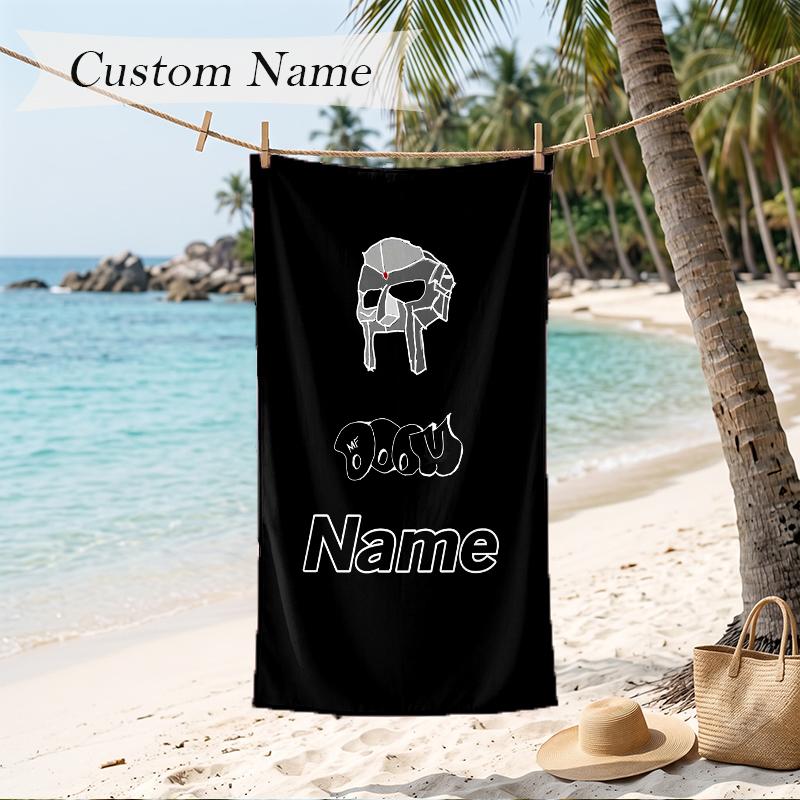 MF DOOM Custom Name Printed Beach Towel Personalized Soft Towel For Swimming Beach Travel