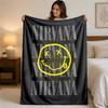 Фланелевое одеяло с принтом Nirvana, уютное, легкое, плюшевое покрывало для кровати, дивана, домашнего использования