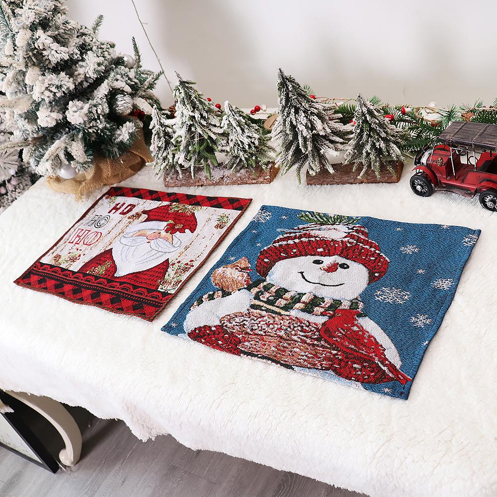 Декоративная салфетка для столовых приборов Mingguan Knitted Santa Claus & Snowman - Изолированный мультяшный дизайн