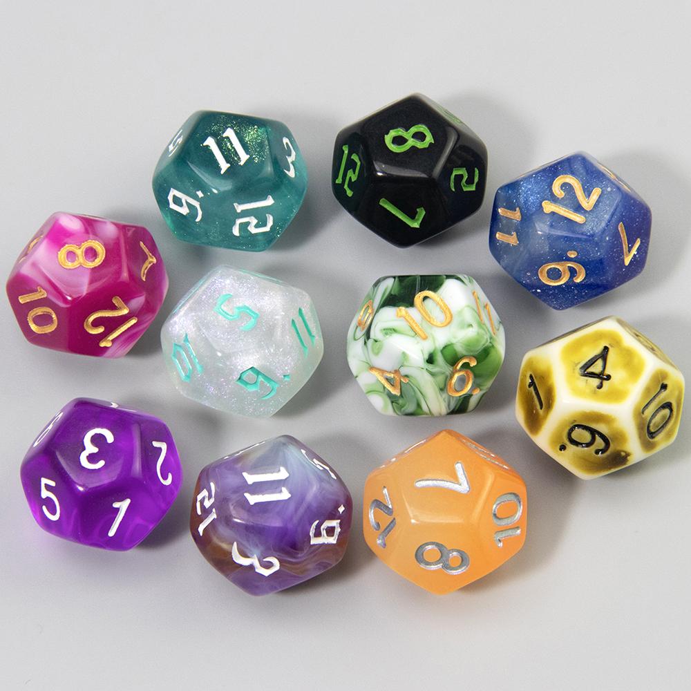 10 шт. случайных игральных костей D4/D6/D8/D%/D10/D12/D20, разноцветные многогранные игральные кости для ролевой игры DND