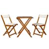 VidaXL Bistro Set Pliable 3 Pcs Et Coussins Bois d'Acacia Massif