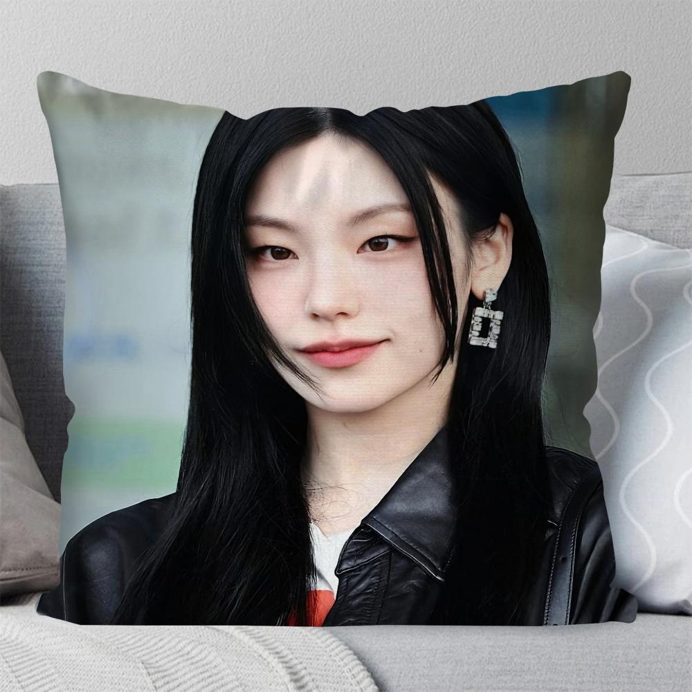 Korean Female Singer Hwang Yeji Pillow Case Square Pillow Bedroom Sofa Leisure Comfort Cushion Living Room Home Decoration 40X40
