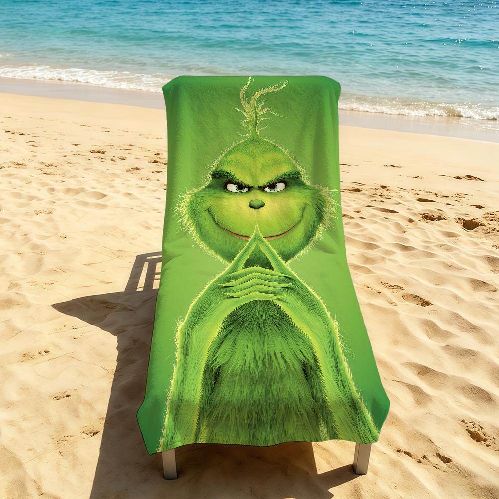 Полотенце для кемпинга G-Grinch-Es Пляжное полотенце из фильма Супервпитывающее Быстросохнущее Классический мультфильм Летнее полотенце