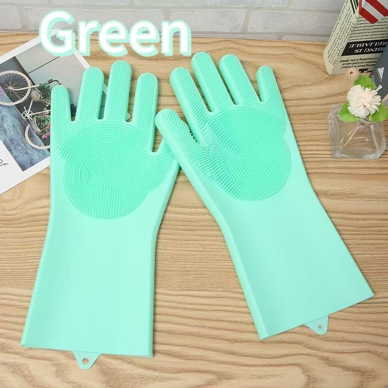 1/2/3pair Dishwashing Cleaning Gloves Silicone Dish Washing Gloves for Household Scrubber Kitchen Cleaning Tools