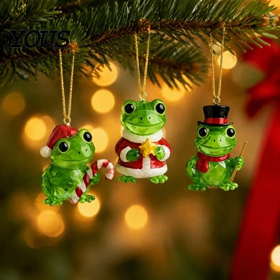 Набор ornaments для праздничной распаковки Искусственный Кристалл Лягушка Адвент-календарь 2026, 24 Дня Рождественский Отсчет с Подвесным Кулоном Декор Спальни Животное