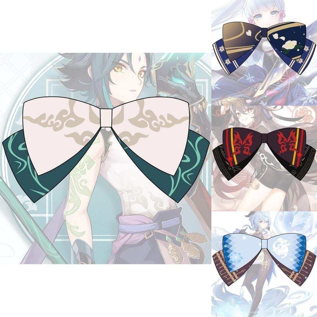 Аниме Genshin Impact Хутао Бант Заколка для волос Аксессуары для волос для девочек Реалистичный и нежный дизайн