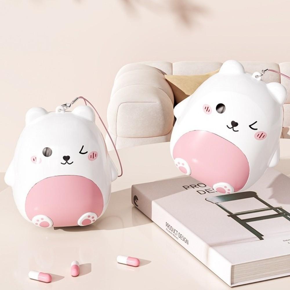Cartoon Bear Drug Storage Case 5 Grids Mini Pill Organizer Portable Pill Dispenser Box for Travel