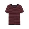Kaslead New Arrival Women's Clothing Fashion Style Stripes Silm round Neck Short Sleeve Knitting Tops 3519020