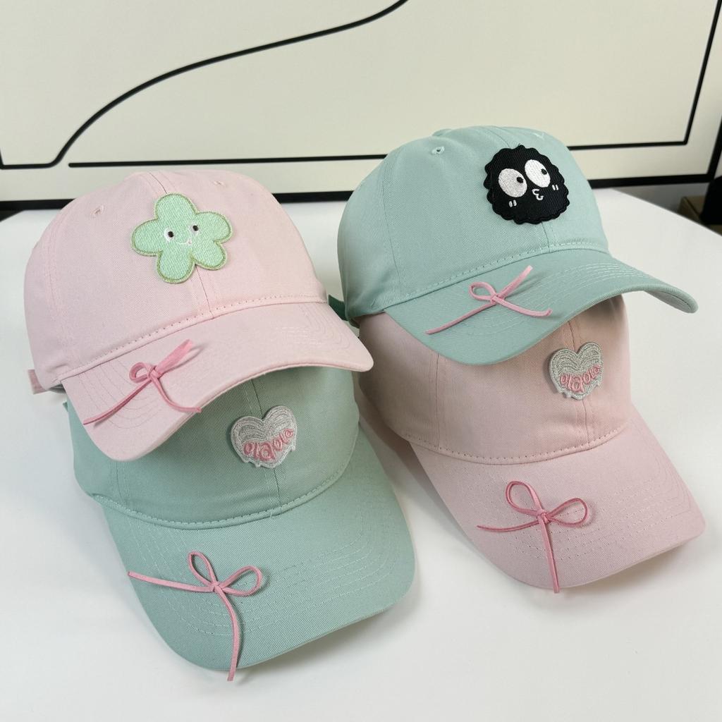 Embroidered Love Girl Baseball Cap Casual and Versatile Cute Face Showing Small Soft Top Baseball Cap Curved Brim