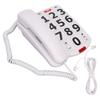 Big Button Phone Simple Classic Adjustable Volume Home Landline Phones for Seniors White