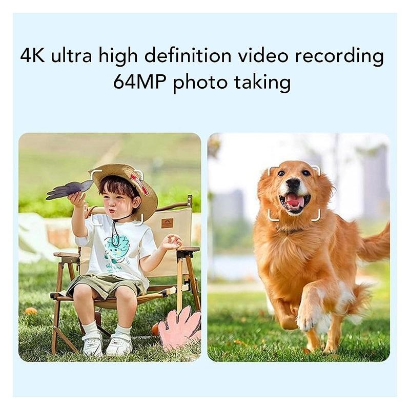 4K Ручная камера для влогинга с WiFi — Карманная камера-стабилизатор для улицы, Ручная видеокамера с записью аудио и видео