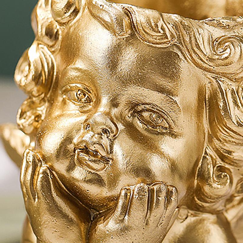 Милый цветочный горшок с ангелом, сочный горшок, кашпо из смолы, домашний декор, украшение для дома, настольные украшения, горшок для растений бонсай