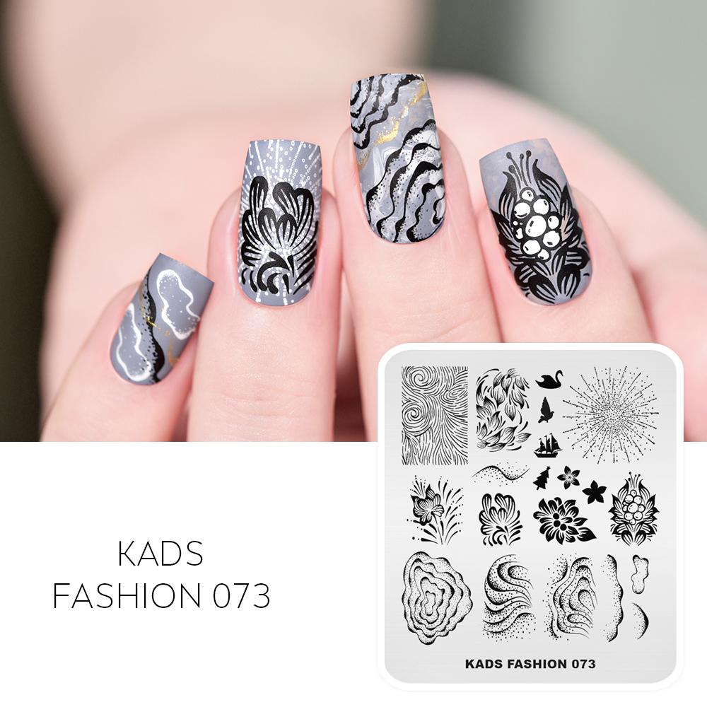 kads Мода 073 пластины для штамповки ногтей дизайн ногтей DIY шаблон штампа водная рябь в форме цветка рябь дизайн для ногтей