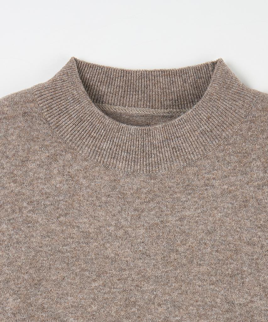 NODU Mock Neck Half Turtleneck Knit [Beige]