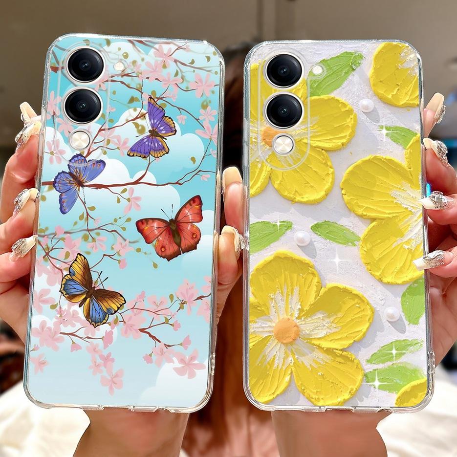 Для Vivo Y04 4G Чехол V2430 Милый Кот Белый Король Лев Расписной Чехол Мягкий Тонкий Чехол для Телефона Для Vivo Y29s Y 29 s VivoY04 Чехлы
