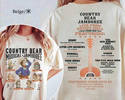 Vintage Country Bear Jamboree Musical Characters Group Tshirt Country Bear Poster Tee
