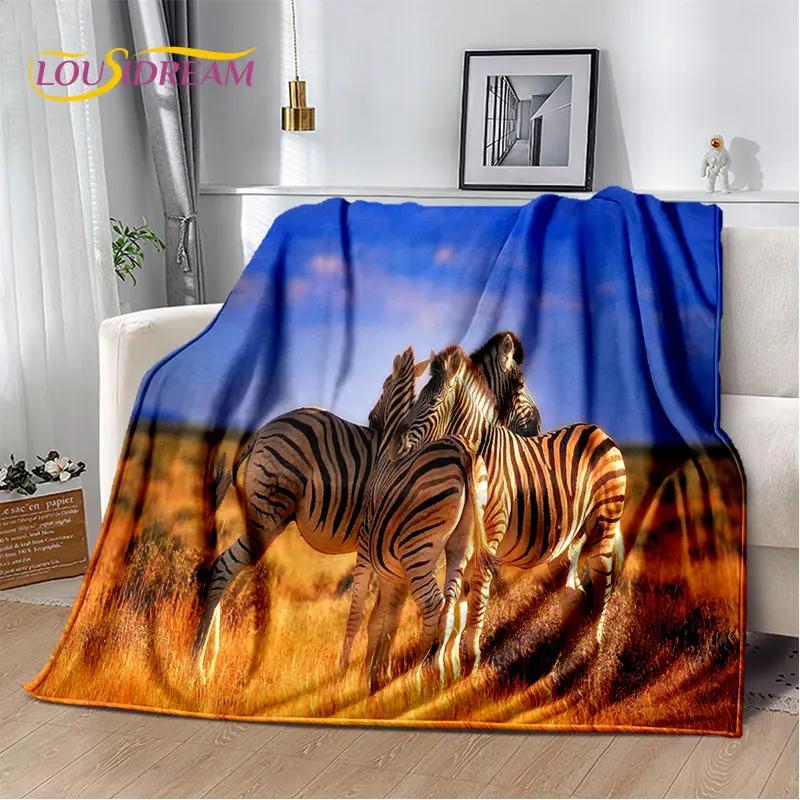 Wild Animal Zebra Soft Plush Blanket,Flannel Blanket Throw Blanket for Living Room Bedroom Bed Sofa Picnic Cover Bettdecke Kids