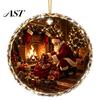 Christmas Party Supplies Landscape Scene Acrylic Ornament for Holiday Tree Decor, Decorative Gift Friends Hanging Keepsake And Seasonal