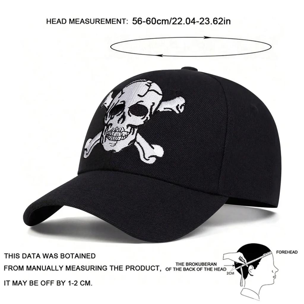 Unisex Skeleton Embroidery Baseball Caps Spring Autumn Outdoor Sunscreen Hat Adjustable Casual Trucker Hats